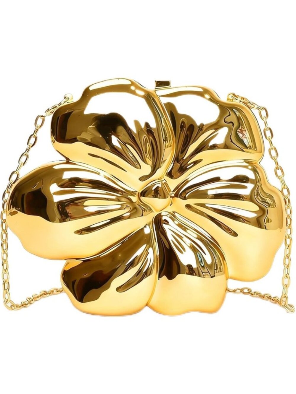 Floral Gold Clutch Purse for Women | Sparkly Evening Crossbody Bag | Party Prom